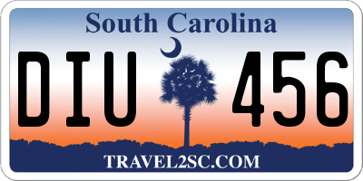 SC license plate DIU456