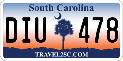 SC license plate DIU478
