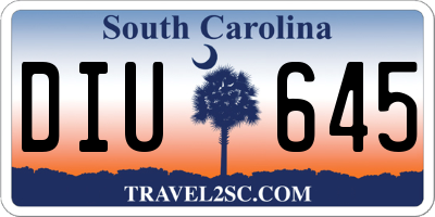 SC license plate DIU645