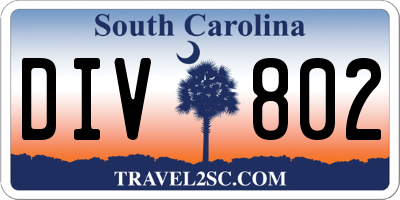 SC license plate DIV802