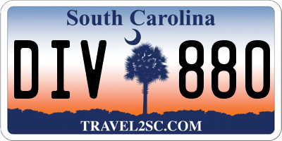 SC license plate DIV880