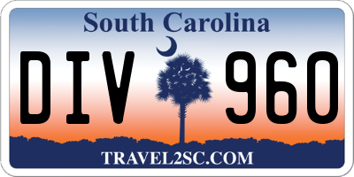 SC license plate DIV960