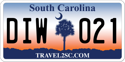 SC license plate DIW021