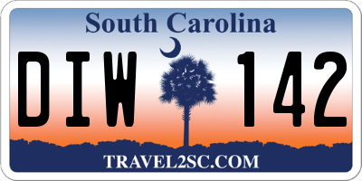 SC license plate DIW142