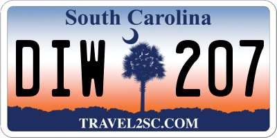 SC license plate DIW207