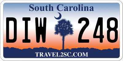 SC license plate DIW248