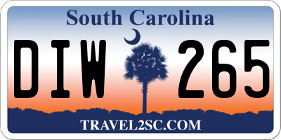 SC license plate DIW265