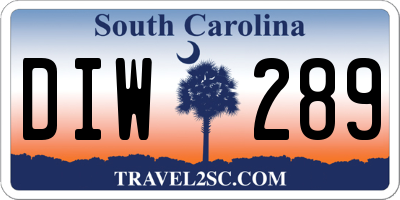 SC license plate DIW289