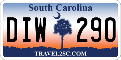 SC license plate DIW290