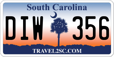 SC license plate DIW356