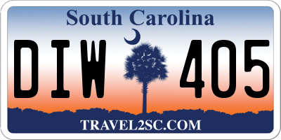 SC license plate DIW405