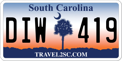 SC license plate DIW419