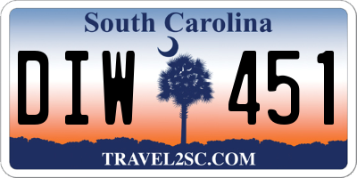 SC license plate DIW451