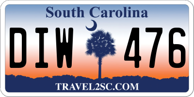 SC license plate DIW476