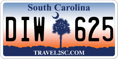 SC license plate DIW625