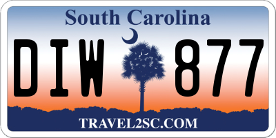 SC license plate DIW877