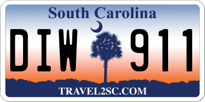 SC license plate DIW911