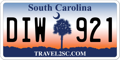 SC license plate DIW921