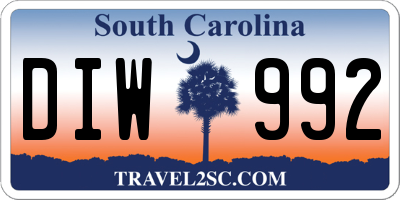 SC license plate DIW992