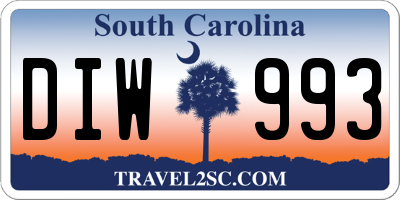 SC license plate DIW993