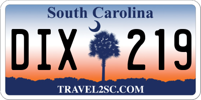 SC license plate DIX219