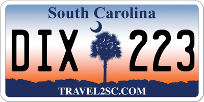 SC license plate DIX223
