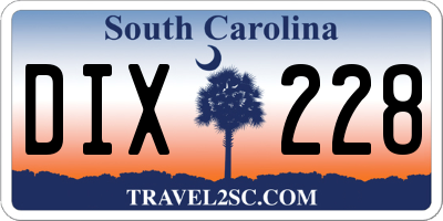 SC license plate DIX228