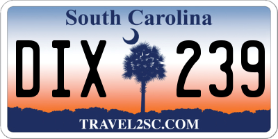 SC license plate DIX239