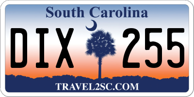SC license plate DIX255