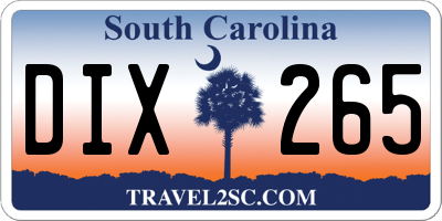 SC license plate DIX265