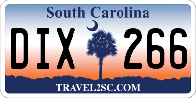 SC license plate DIX266