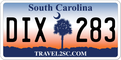 SC license plate DIX283