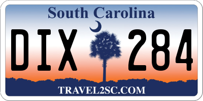 SC license plate DIX284