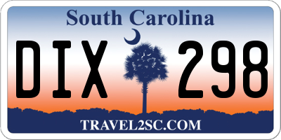 SC license plate DIX298
