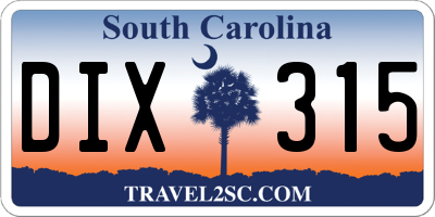 SC license plate DIX315
