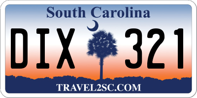SC license plate DIX321