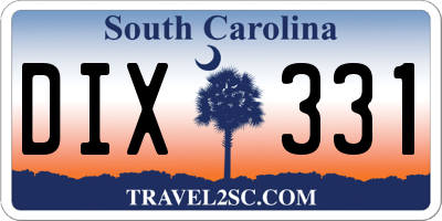 SC license plate DIX331