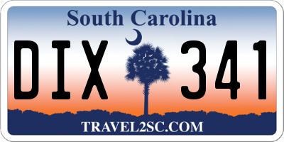 SC license plate DIX341