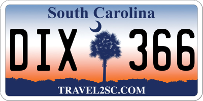 SC license plate DIX366