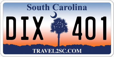 SC license plate DIX401