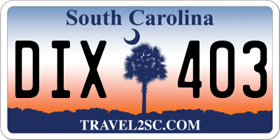 SC license plate DIX403