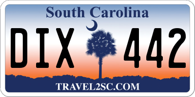 SC license plate DIX442