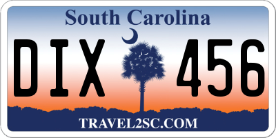 SC license plate DIX456