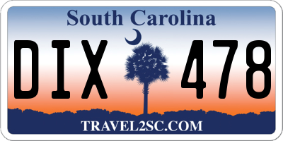 SC license plate DIX478
