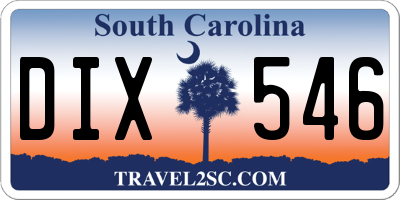 SC license plate DIX546