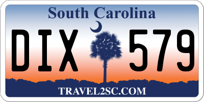 SC license plate DIX579