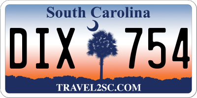SC license plate DIX754
