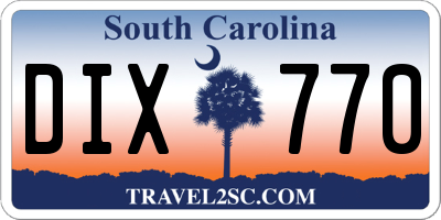 SC license plate DIX770