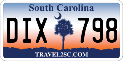 SC license plate DIX798