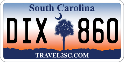 SC license plate DIX860